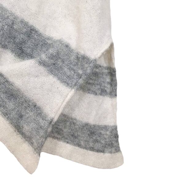 Free People Lafayette Alpaca Mock Neck Poncho XXS Stripe Oversized Long Sweater - Picture 15 of 16